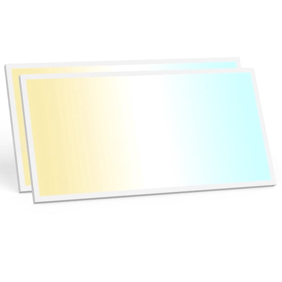 2 Pack 2x4 Led Flat Panel Light Surface Mount, 70W 7700Lm Dual Selectable 5CCT and Wattage 30-70W 0-10V Dimmable Ceiling Light Fixture for Kitchen/Laundry