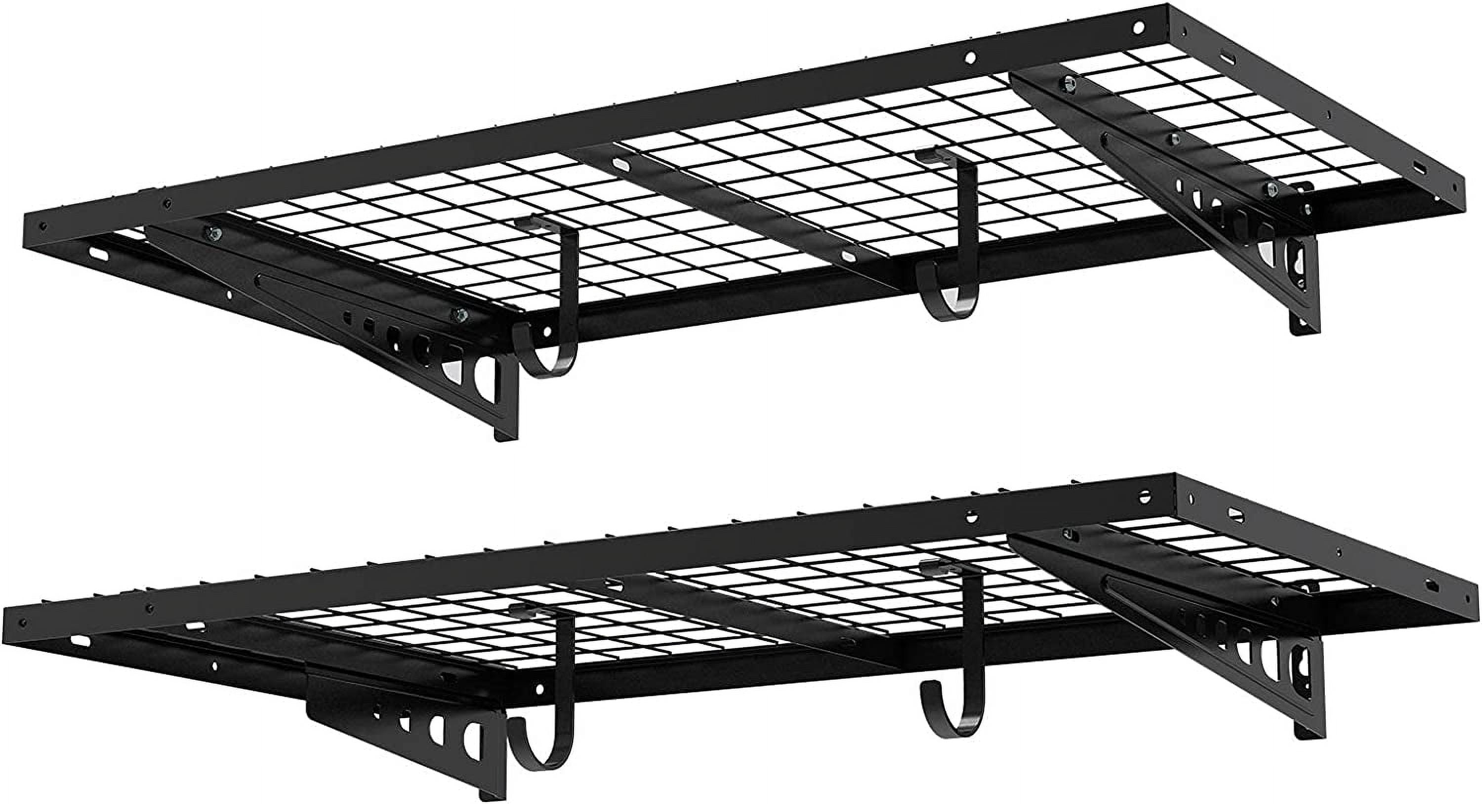 2 Pack 2x4ft Garage Storage with 4 Hooks 24x48 inch Bike Wall Shelving ...