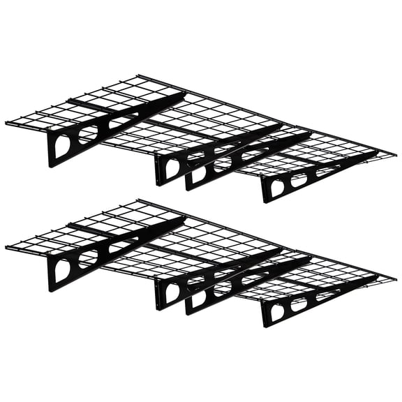 2 Pack 2x6 FT Heavy Duty Wall Mounted Shelves, Garage Storage Shelving Wall Mounted 1600 LB Capacity, Metal Floating Organization Rack for Warehouse