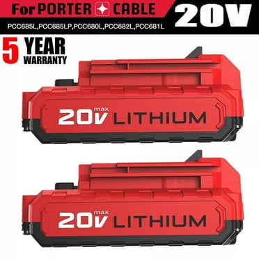 2 Pack 3.0Ah 20V Lithium-ion Replacement Batteries Compatible with Porter Cable 20V Battery PCC681L PCC682L PCC660 PCC641 PCC683L PCC685L PCC601 PCC670