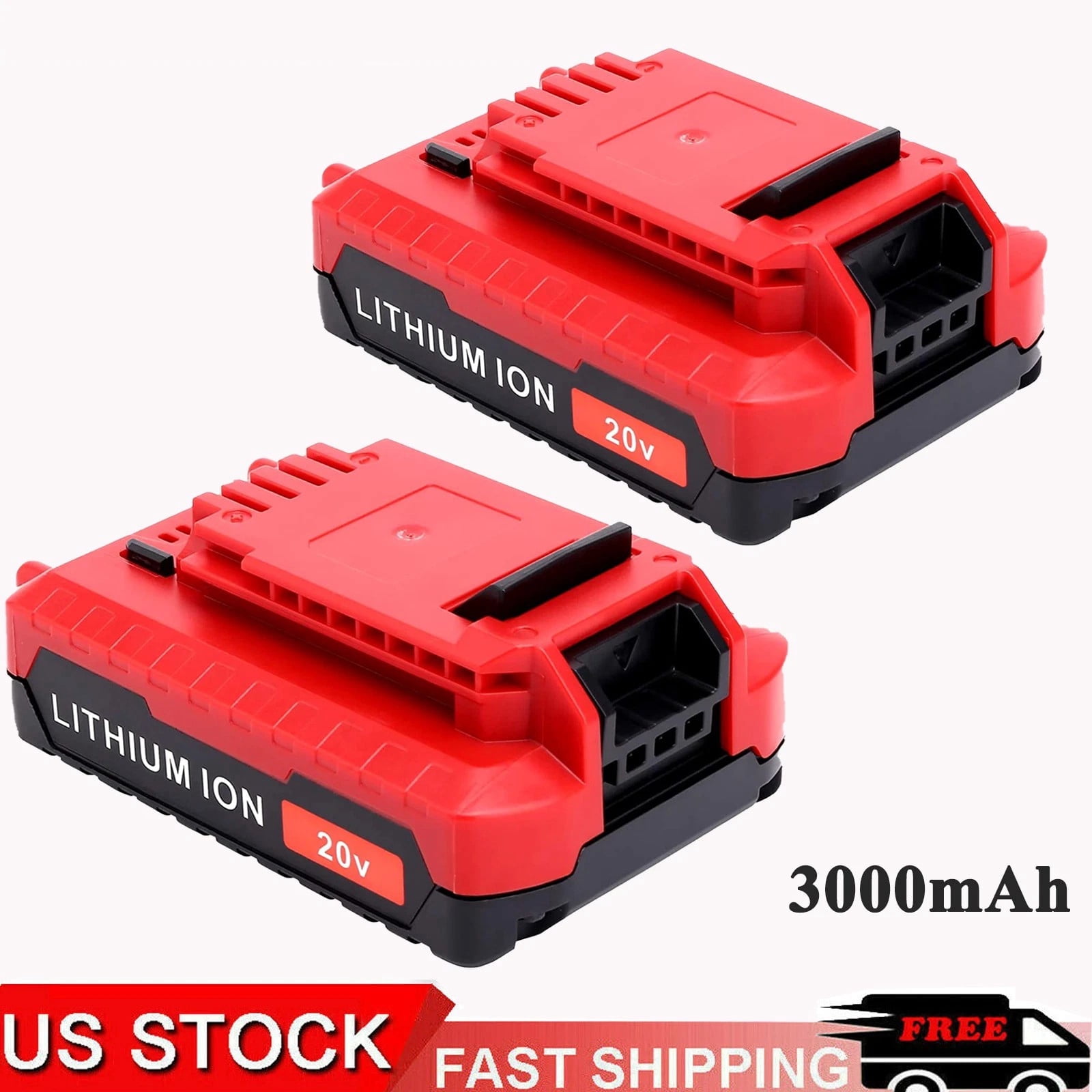 2-Pack 3.0Ah PCC680L Batteries Replacement for Porter Cable 20V Battery ...