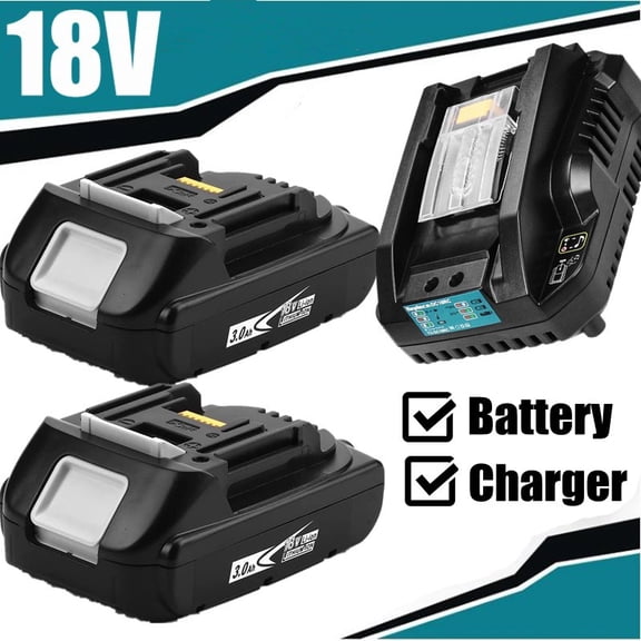 2 Pack 3.0Ah Replacement for Makita 18V Battery and Charger, Replace Makita Battery 18V BL1860 BL1850 BL1840 BL1830 BL1820