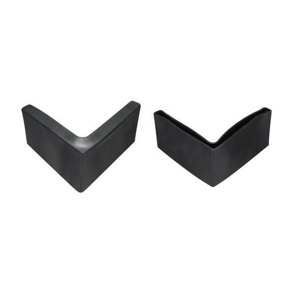 2 Pack 3-1/2" Bed Frame End Caps, Rubber L-Shape Angle Iron Foot Pad Leg Protector, Anti-Slip Leg Caps Edge Corner Furniture End Covers for Furniture Shelves, Black