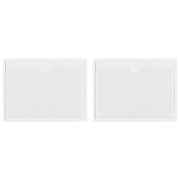 2-Pack 3.3" x 2.4" Adhesive PVC Label Holder, Top Open Self-Stick Card Pocket for Organizing Bins Drawers Files, Clear Label Pouches for Home Office Garage, By Harlik