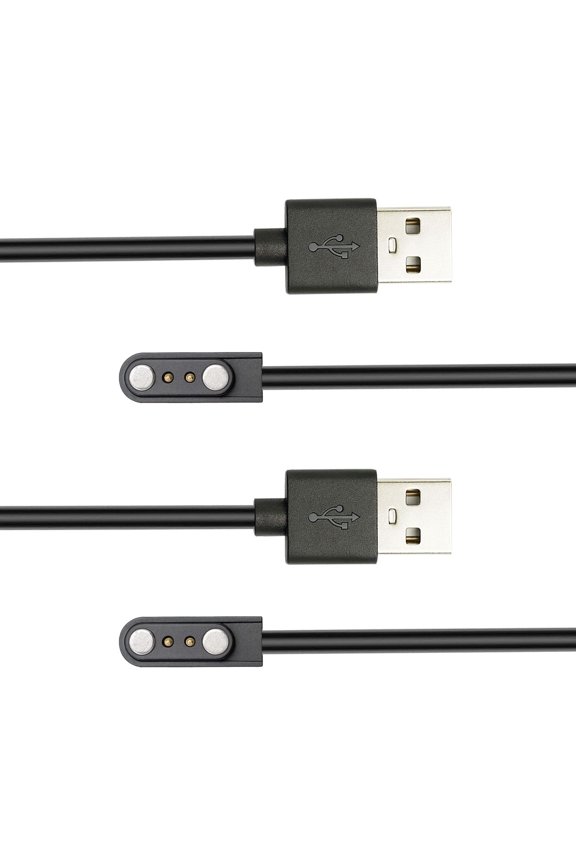 2 Pack 3.3ft USB 2-Pin Magnetic Replacement Smart Watch Charging Cable Compatible with VeryFitPro, Letsfit, Willful, Yamay, SW021, SW023, SW025, ID205L, ID205U, ID205S, Umidigi Uwatch 3S, Urun