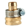 thumbnail image 1 of 2 Pack 3/4 Inch Brass Thread Garden Hose Connector Hose Mender End Repair Kit, Male and Female Garden Hose Fittings with Clamps, 1 of 5