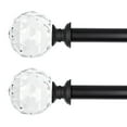 thumbnail image 1 of 2 Pack 3/4 Inch Diameter Adjustable Curtain Metal Rod with Round Clear Acrylic Ball Finials，66 to 120 Inch, 1 of 6