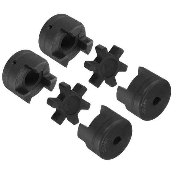 2 Pack 3/4" to 3/8" L075 Flexible 3-Piece L-Jaw Coupling Coupler Set & Buna-N NBR Rubber Spider for Log Splitter Hybrid Equipment