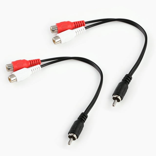 2 Pack 3.5 ft  1 Male RCA Plug to 2 Female RCA Audio Y Cable