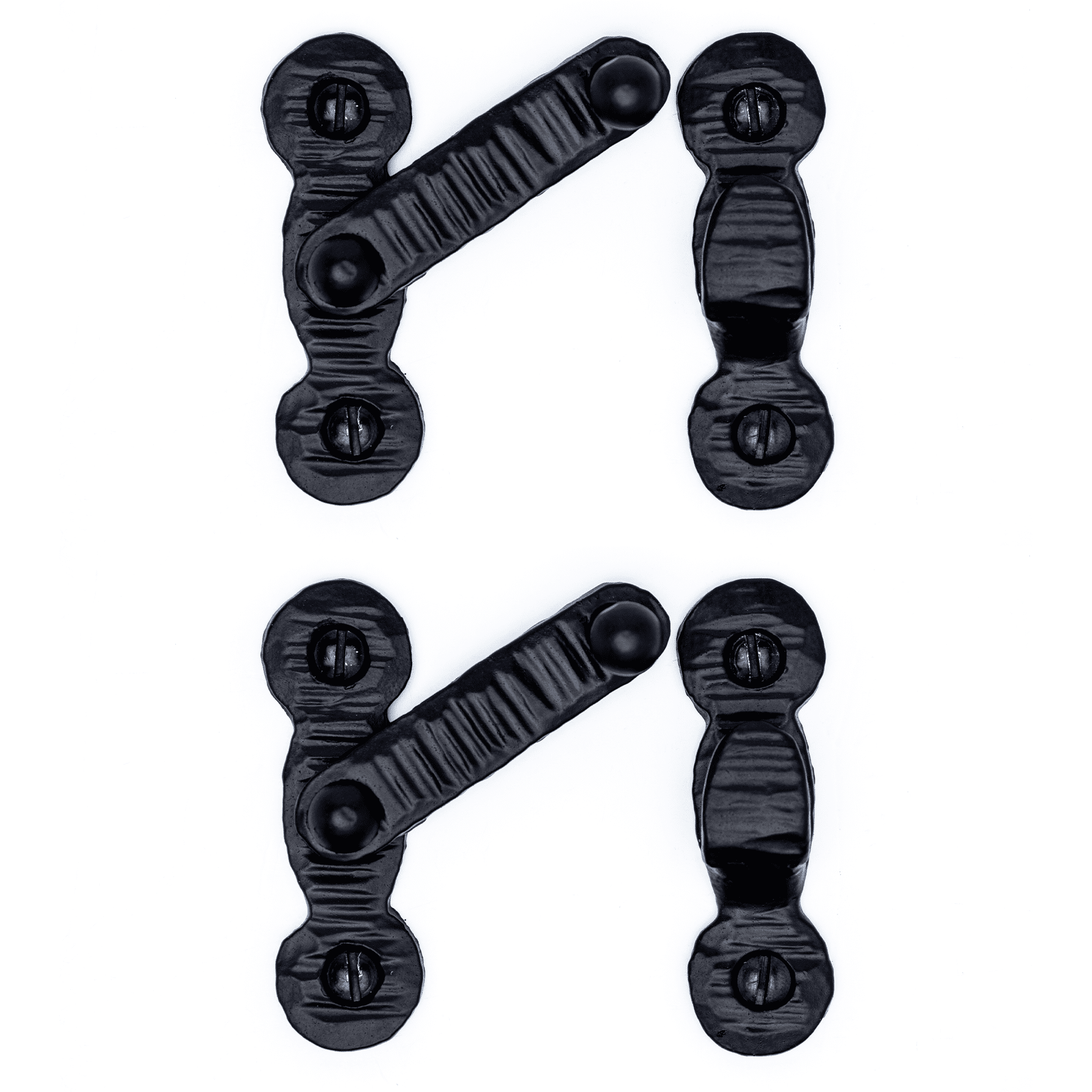 2 Pack 3.5 inch Decorative Bar Flip Latch- Black - Small Latch - Gate Hardware Wrought Iron Decorative Hardware Hook Latch Attic Door Latch - The Farmhouse Series by Borderland Rustic Hardware