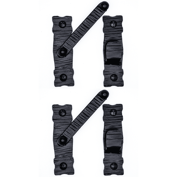 2 Pack 3.5 inch Decorative Bar Flip Latch- Black - Small Latch - Gate Hardware Wrought Iron Decorative Hardware Hook Latch Attic Door Latch - The Sinaloa Series by Borderland Rustic Hardware