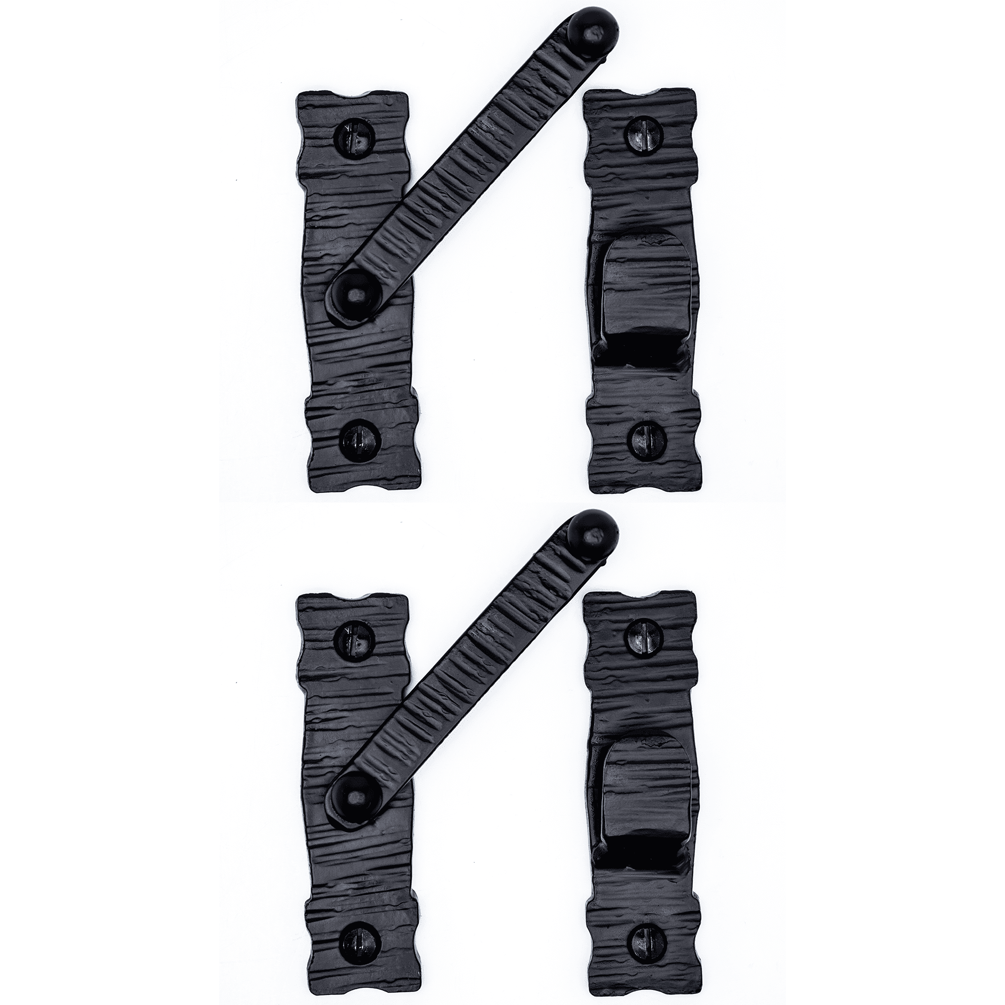 Handcrafted Black Wrought Iron 3.5" Decorative Bar Flip Latch