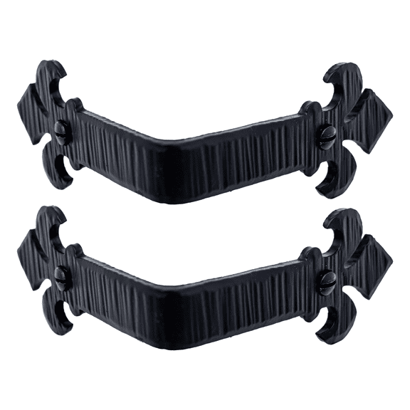 2 Pack 3.5 inch Metal Corner Protector - Black - Furniture Corner Hardware Corner Bracket Metal Embellishments for Wood Decorative Metal Trim The Fleur De Lis Series by Borderland Rust