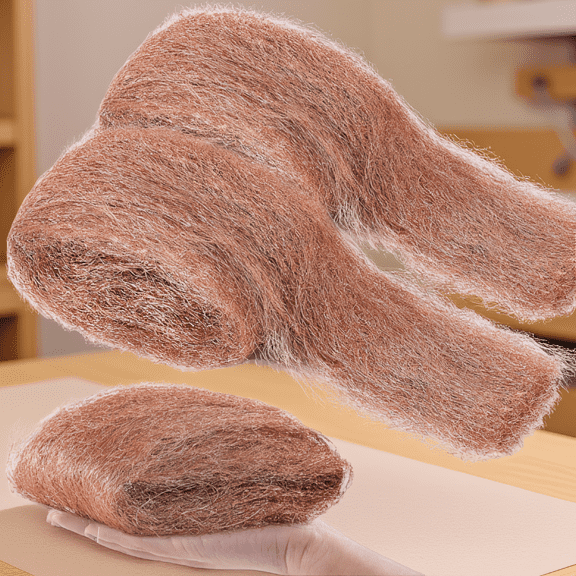 2 Pack 3.5 oz Copper Pads, Soft Reusable Scrubbing Pads for Polishing and Cleaning Wood and Metal Surfaces