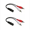 thumbnail image 1 of 2 Pack 3.5Mm Audio To 2 Rca Cable 6" Stereo Female To 2Rca Male Y Splitter Aux, 1 of 2