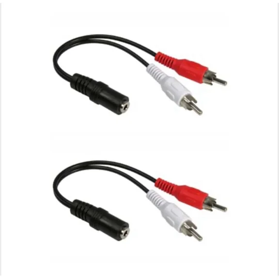 2 Pack 3.5Mm Audio To 2 Rca Cable 6" Stereo Female To 2Rca Male Y Splitter Aux