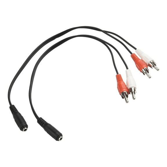 2 Pack 3.5mm Audio to 2 Composite Cable Splitter for Car and Home Use