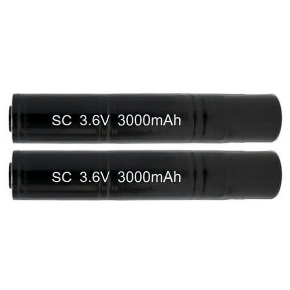 2-Pack 3.6 Volt NiMH Battery Sticks (3000 mAh) for Flashlights (Streamlight Stinger HP, XT & PolyStinger)