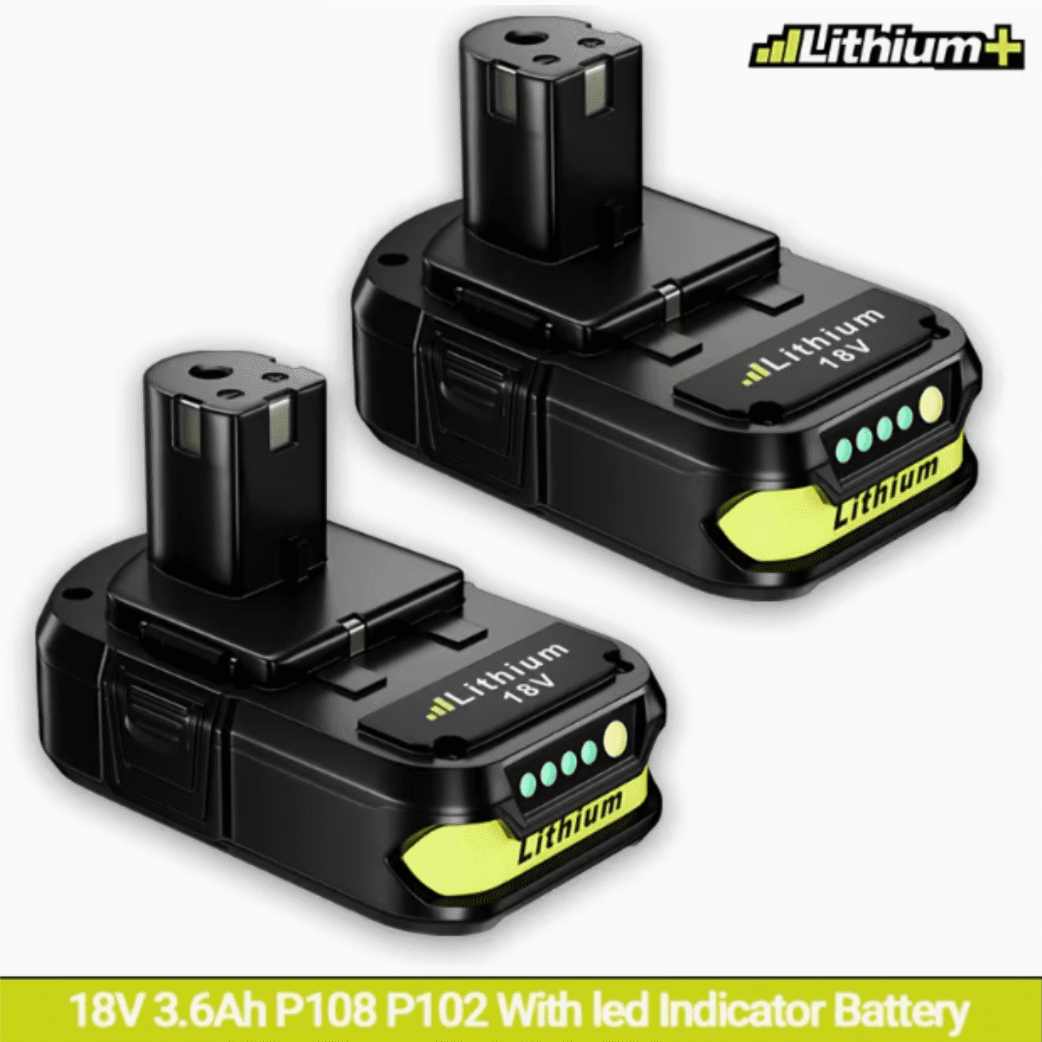 2-Pack 3.6AH Battery For Ryobi Lithium Battery One PLUS P108 P102 P103 P107 Power Tool