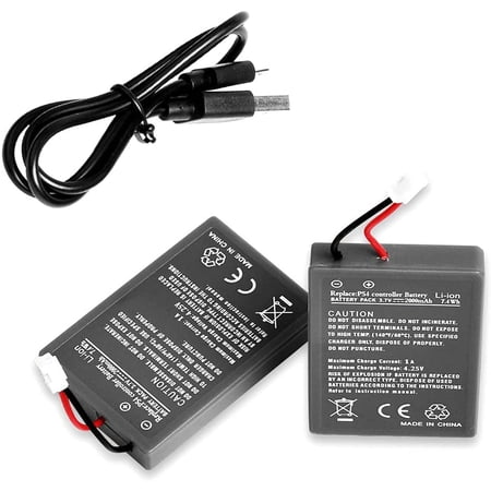 [2 Pack] 3.7V 2000mAh Rechargeable Replacement y & Charger Kit for Sony PS4 Pro Controller CUH-ZCT2 or CUH-ZCT2U
