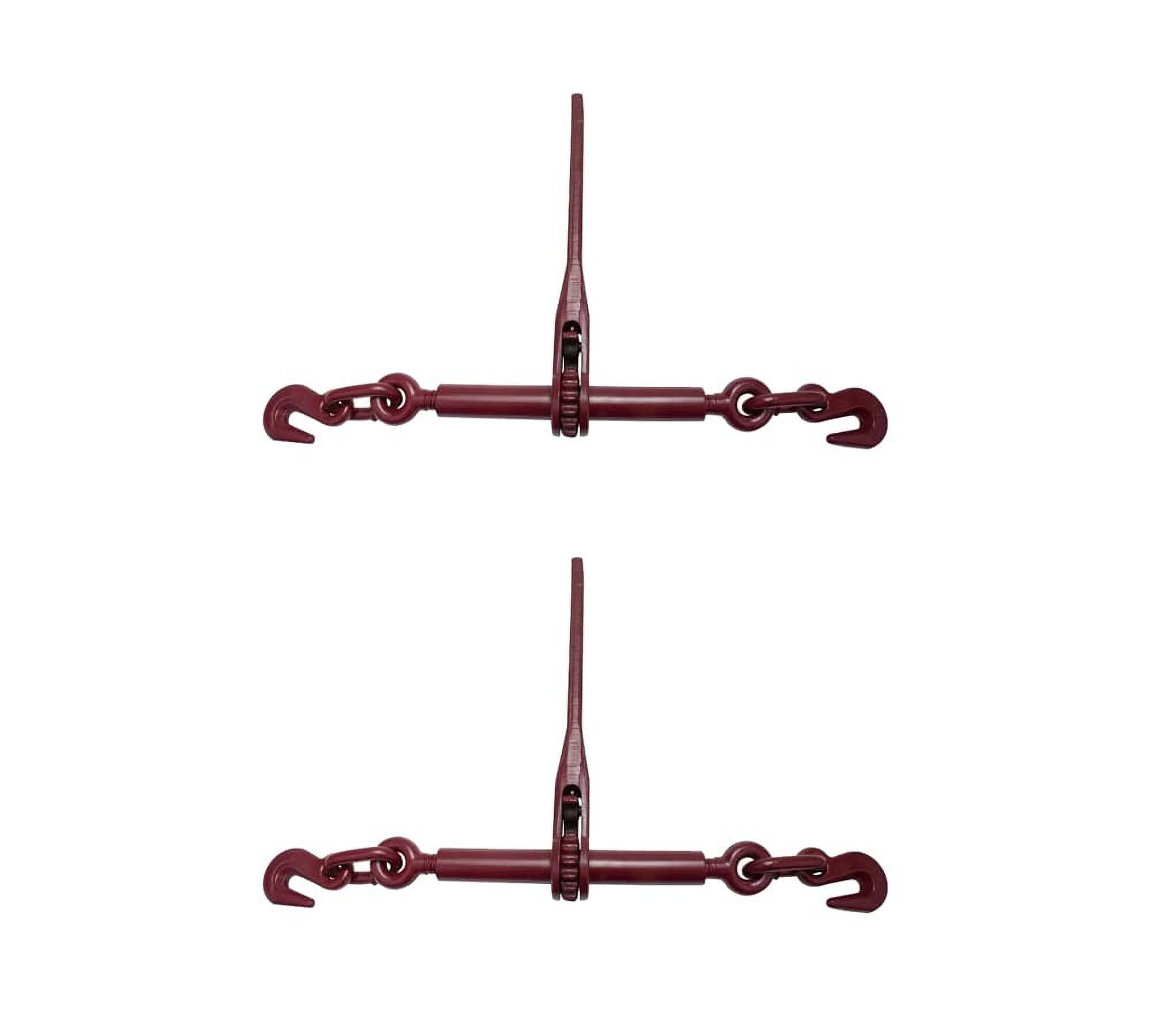(2 Pack) 3/8"1/2" Heavy Duty Ratchet Lever Load Binder w/ Grab Hooks