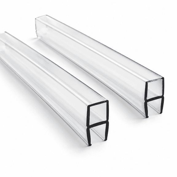 2 Pack - 3/8" H Type Frameless Shower Door Side Seal Strip, 78" Long Polycarbonate Vertical H-Jamb
