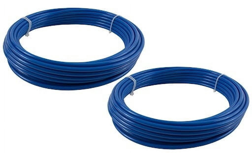(2 Pack) 3/8" OD x 100' Blue SAE J844 Nylon Air Brake Tubing DOT Compliant | Pneumatic Nylon Air Line Hose for Air Brake System