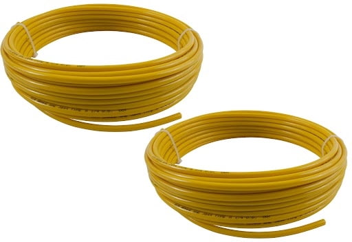 (2 Pack) 3/8" OD x 100' Yellow SAE J844 Nylon Air Brake Tubing DOT Approved | Pneumatic Nylon Air Line Hose for Air Brake System