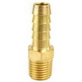 thumbnail image 1 of 2 Pack 3/8" x 1/4" MNPT Pipe Thread Brass Air Hose Barb Fitting For 3/8" Hose, 1 of 7