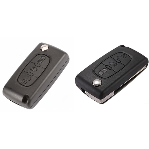 2 Pack 3 Button Remote Key Fob Shell Replacement for Citroen Peugeot CE0536 HU83 Blade Only Key Housing