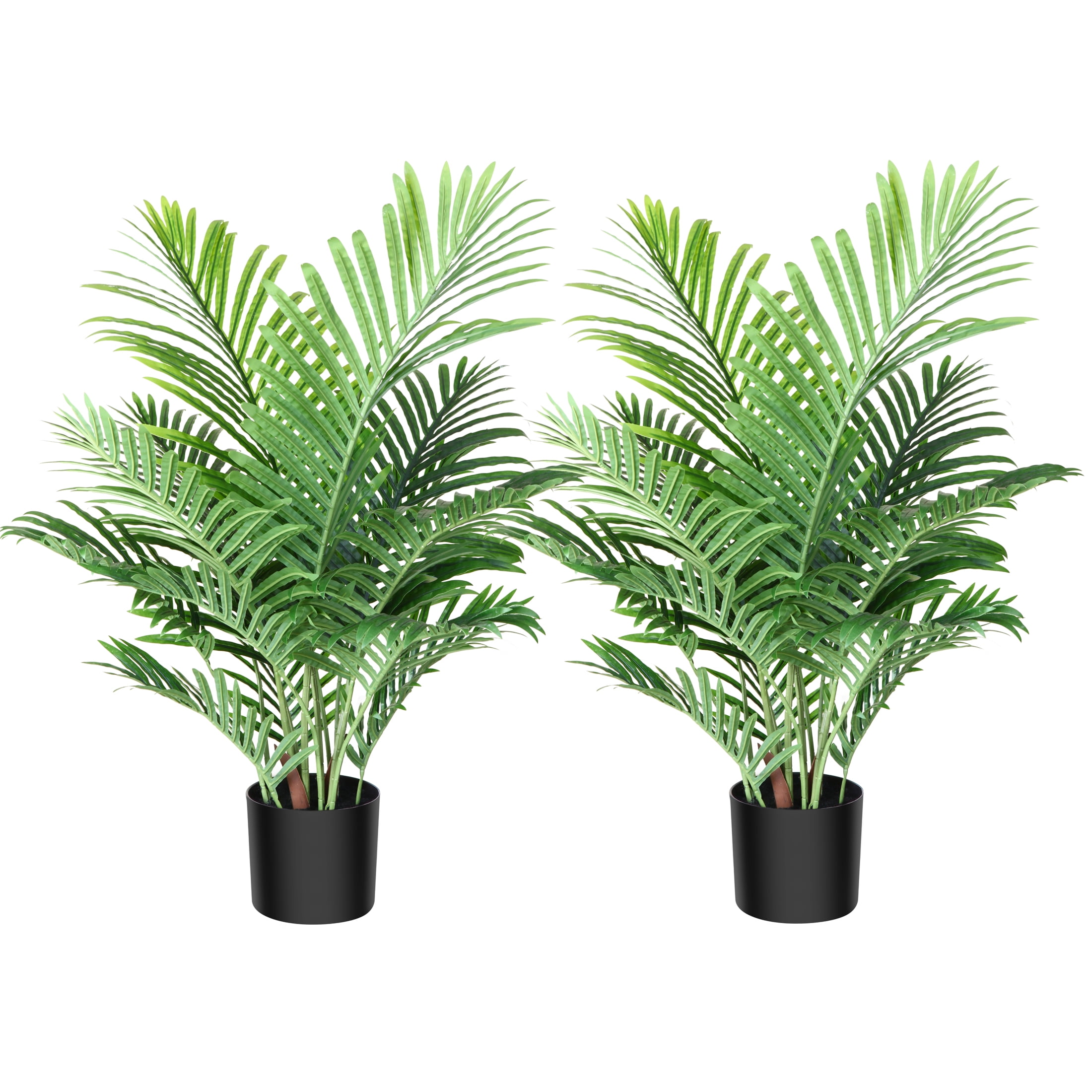 2 Pack 3ft Fake Majesty Palm Plant, Artificial Ravenea in Pot, for