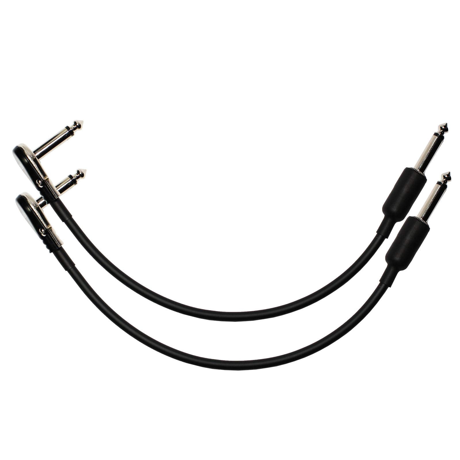 2-Pack 3 Ft Castline Silver Mogami 2319 Guitar Pedal Board Effects Switcher Patch Cable 1/4 TS Low Profile and Short Barrel Connectors
