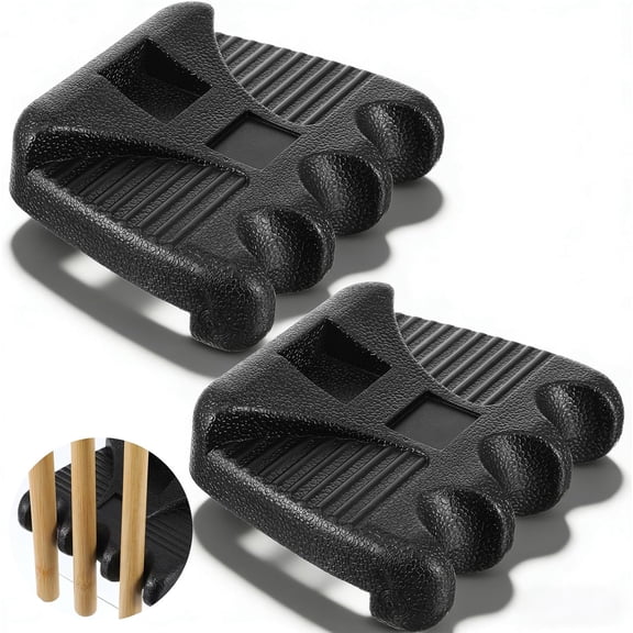 2-Pack 3 Holes Pool Cue Holder Portable Weighted Pool Stick Holders with Chalk Holder Non-Slip Billiard Cue Rest for Table Edge Mini Pvc Billiards Accessories