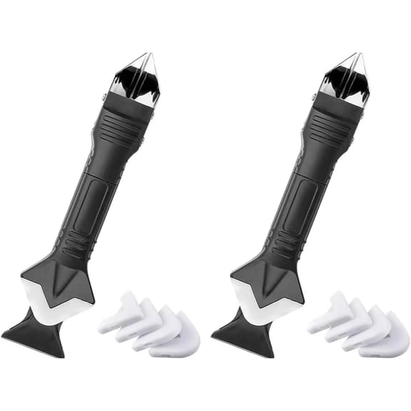 2 Pack 3-IN-1 Caulk Tool for Removal and Application, for Bathroom, Kitchen, Flooring, Windows, Sinks and Frames Seal