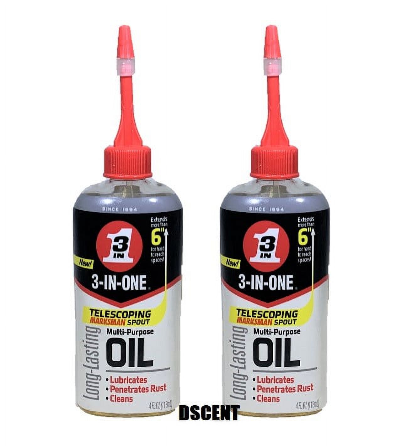 2 Pack 3INONE MultiPurpose Oil with Telescoping Marksman Spout 4 Fluid Ounces
