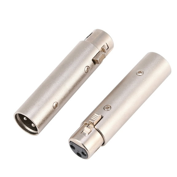 2-Pack 3-Pin XLR Male to Female Audio Microphone Extension Adapter Connector