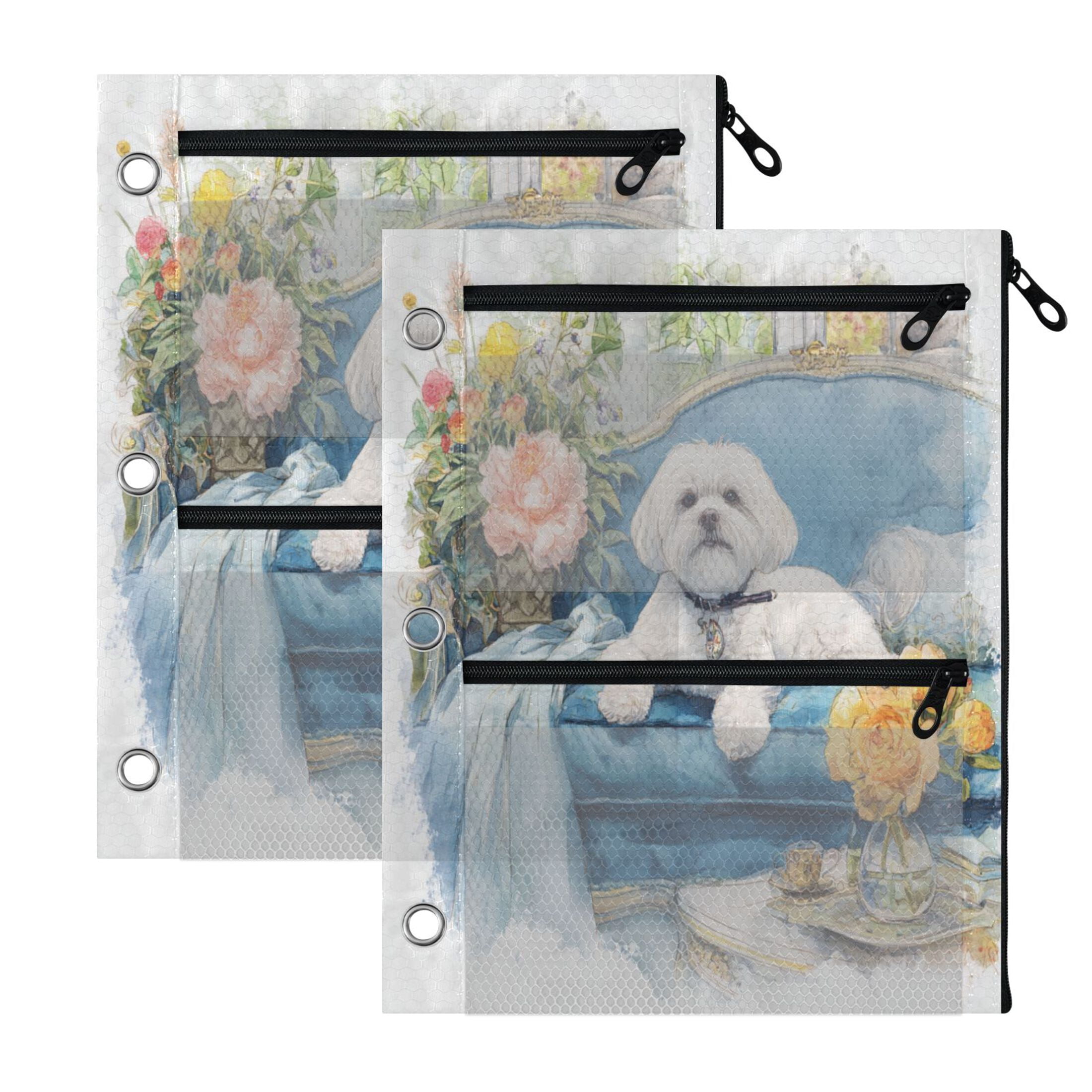 2 Pack 3-Ring Binder Pencil Pouch with Clear PVC Windows The Obedient ...