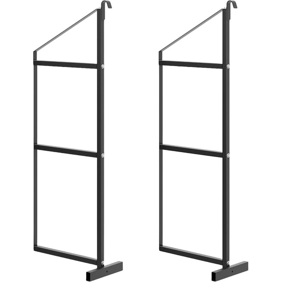 2 Pack 3-Tier Hanging Shelf Brackets 22 In Deep 1100 lb D-Ring Steel Rack