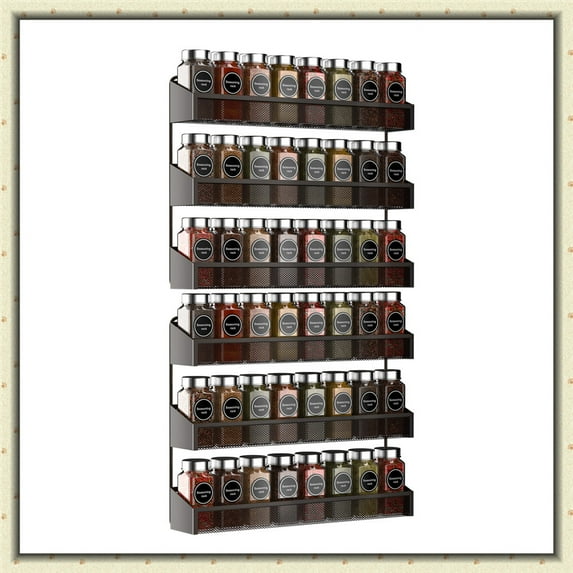 2 Pack 3 Tier Spice Rack Organizer Wall Mount Seasoning Jars Rack for Kitchen Countertop (Bronze)