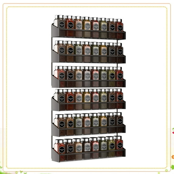 2 Pack 3 Tier Spice Rack Organizer Wall Mount Shelf Storage Holder for Kitchen Cabinet, Bronze