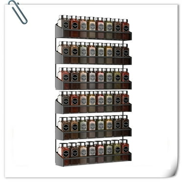2 Pack 3 Tier Spice Rack Organizer Wall Mount Spice Jars Organizer for Kitchen in Black