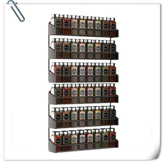 2 Pack 3 Tier Spice Rack Organizer Wall Mount Spice Jars Organizer for Kitchen in Bronze