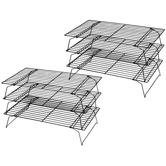 2 Pack 3-Tier Stackable Cooling Rack, Non-stick Wire Cake Rack for Pies, Cookies, Pastries