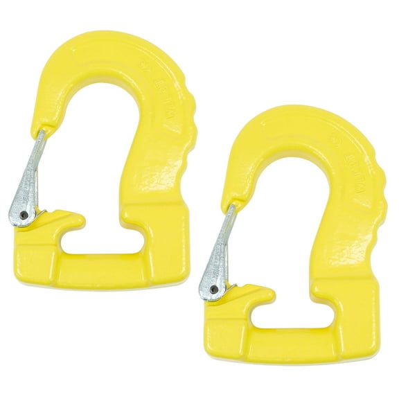 2 Pack 3 Ton Round Sling Hook with Safety Latch  Heavy Duty Rigging Hook for Round Nylon Slings, Lifting & Hoisting Equipment - Yellow