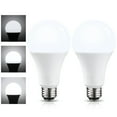 thumbnail image 1 of 2 Pack 3 Way A21 LED Light Bulb, 40/60/100W Equivalent, E26 Base, 5000K Daylight, 1 of 7