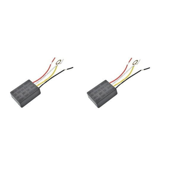 2-Pack 3-Way Touch Sensor Switch For DIY Table Wall Lamp, AC 100-240V Dimmer Control Module With For SURGE Protection, for Metal Body Fixtures And Incandescent Bulbs 15W-150W Black(2 pcs)