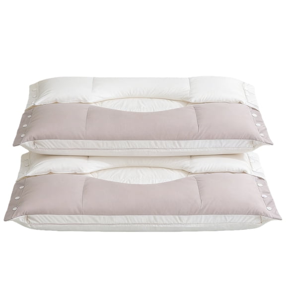 2-Pack 3-in-1 Multi-Functional Pillow (23.62" x 15.74") - Ergonomic Support for Sleeping, Reading and Relaxing, Pink