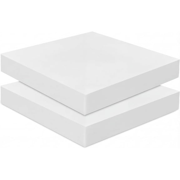 2 Pack 3" x 20" x 20" Upholstery High Density Foam Cushion Replacement Square Cut to Size Foam Couch for Chair Couches Padding Shipping Packing DIY Cosplay Projects(White)