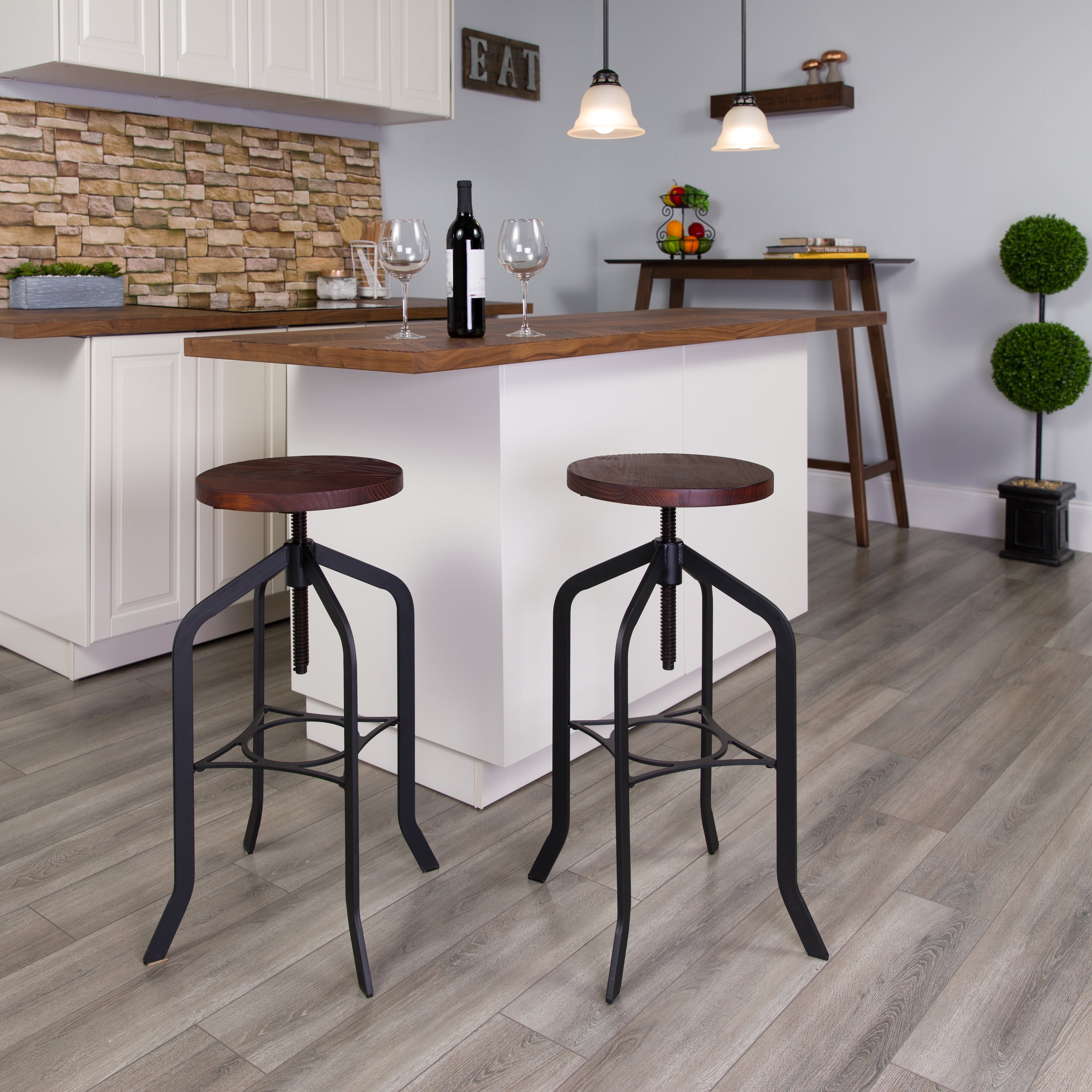Rustic adjustable bar stools new arrivals