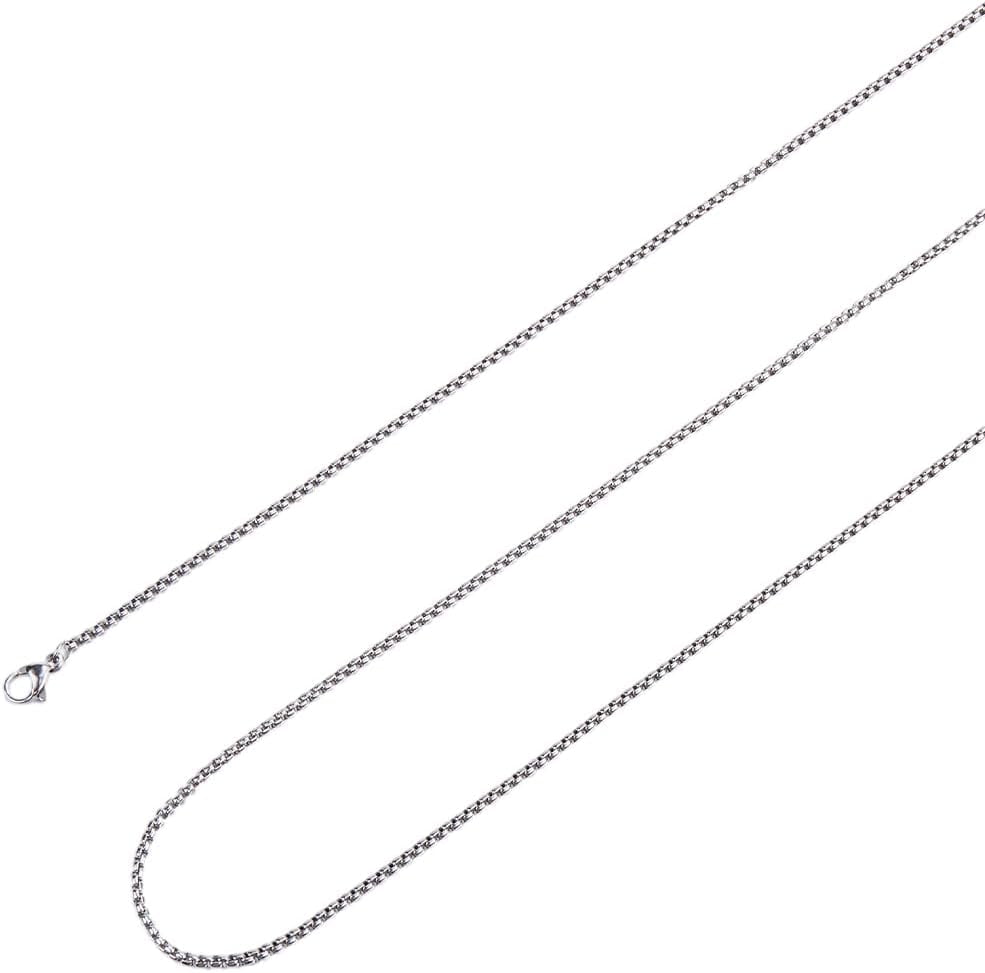 2 Pack 30 Inch/0.75m 2mm Stainless Steel Box Chains Square Chain ...